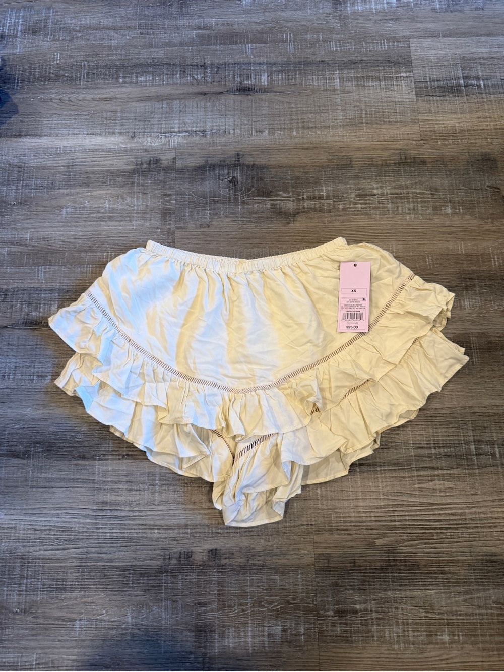 wild fable Cream Ruffle Layered Women's Shorts